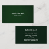 Carte De Visite Vert minimal moderne élégant professionnel (Devant / Derrière)