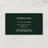 Carte De Visite Vert minimal moderne élégant professionnel (Dos)