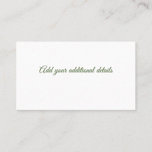 Carte De Visite vert minimal nous avons déplacé ajouter le texte d (Dos)