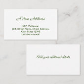 Carte De Visite vert minimal nous avons déplacé ajouter le texte d (Devant / Derrière)