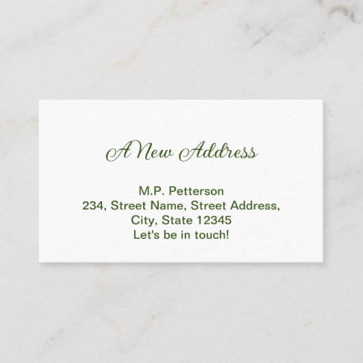 Carte De Visite vert minimal nous avons déplacé ajouter le texte d (Devant)