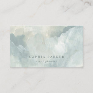 Carte De Visite Vert minimaliste   élégant abstrait peint