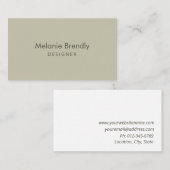 Carte de visite vert minimaliste moderne (Devant / Derrière)