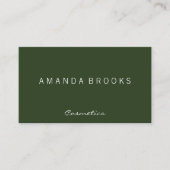 Carte De Visite Vert minimaliste moderne (Devant)
