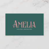 Carte De Visite Vert minimaliste rétro (Devant)