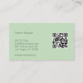 Carte de visite vert minime à la menthe (Dos)