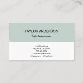 Carte De Visite Vert moderne (Dos)