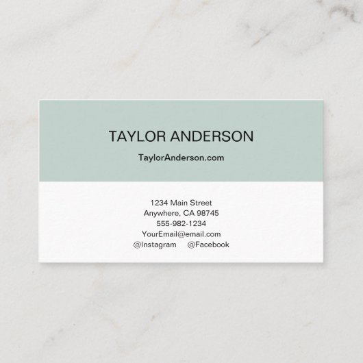 Carte De Visite Vert moderne (Dos)