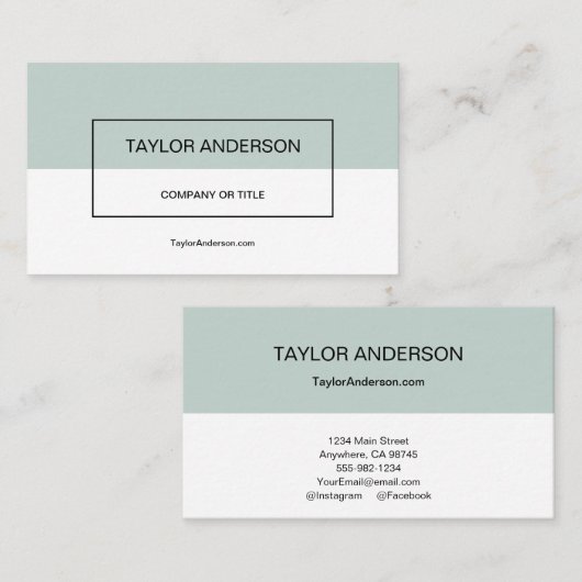 Carte De Visite Vert moderne (Devant / Derrière)