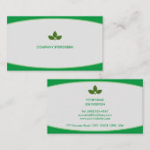 Carte De Visite Vert moderne et blanc (Devant / Derrière)