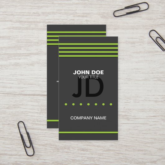 Carte De Visite Vert moderne professionnel (Devant/Arrière en situation)