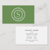 Carte De Visite Vert moderne simple simple professionnel de logo (Devant / Derrière)