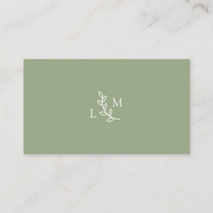 Carte de visite vert Monogram Laurel