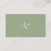 Carte de visite vert Monogram Laurel (Devant)