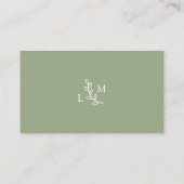Carte de visite vert Monogram Laurel (Dos)