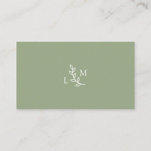 Carte de visite vert Monogram Laurel (Dos)