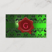 CARTE DE VISITE VERT MONOGRAMME DE SCEAU CIRE (Dos)