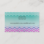 Carte de visite vert Motif classique Chevron (Dos)