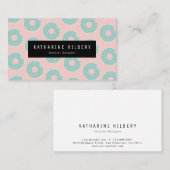 Carte de visite vert Motif rose et menthe (Devant / Derrière)