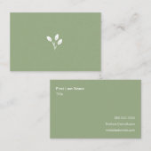 Carte De Visite Vert, Naturel, Bio, Logo Feuilleté D'Origine, Icôn (Devant / Derrière)