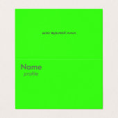 Carte De Visite vert néon (Extérieur déplié)