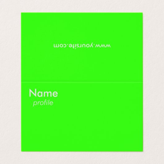 carte de visite vert néon (Extérieur déplié)