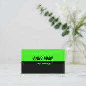 Carte De Visite Vert néon Couleur claire couleur personnalisée dou (Debout devant)