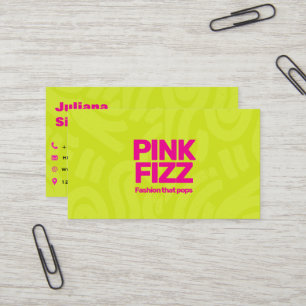 Carte De Visite Vert néon lime rose vif mode affaires audacieuses 