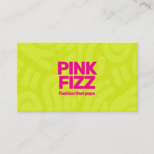 Carte De Visite Vert néon lime rose vif mode affaires audacieuses