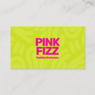 Carte De Visite Vert néon lime rose vif mode affaires audacieuses