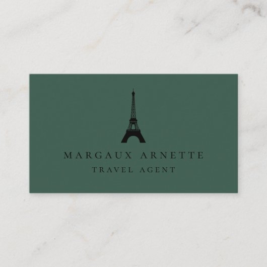 Carte De Visite Vert noir de logo de Tour Eiffel (Devant)