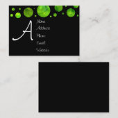 Carte de visite vert noir et blanc de point de (Devant / Derrière)