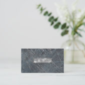 Carte De Visite Vert Noir Gris Marbre Moderne Designer Chic (Debout devant)