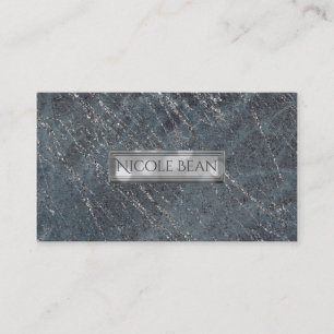 Carte De Visite Vert Noir Gris Marbre Moderne Designer Chic