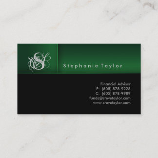 Carte de visite vert noir professionnel chic