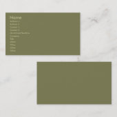 Carte de visite vert olive (Devant / Derrière)