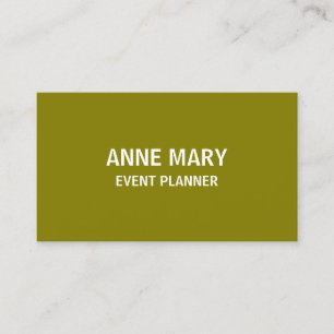 Carte De Visite Vert olive blanc Professionnel Coloré Moderne