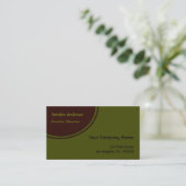 Carte De Visite Vert olive de cercle Brown (Debout devant)