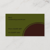Carte De Visite Vert olive de cercle Brown (Dos)