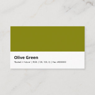 Carte De Visite Vert olive, "Enraciné dans la nature"