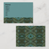 Carte De Visite Vert olive et motif turquoise (Devant / Derrière)
