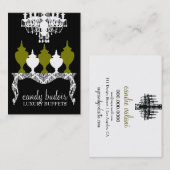 Carte De Visite Vert olive rococo de Budoir de 311 sucreries (Devant / Derrière)