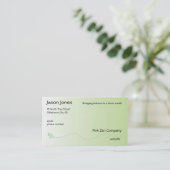 Carte De Visite Vert ombragé avec ligne Fleur de lis (Debout devant)