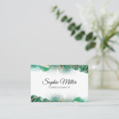 Carte De Visite Vert or Abstrait personnalisé moderne (Debout devant)