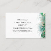 Carte De Visite Vert or Abstrait personnalisé moderne (Dos)