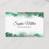 Carte De Visite Vert or Abstrait personnalisé moderne (Devant)