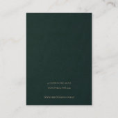 CARTE DE VISITE VERT OR CLASSIQUE ORNATE MANDALA EARRING AFFICHAGE (Dos)