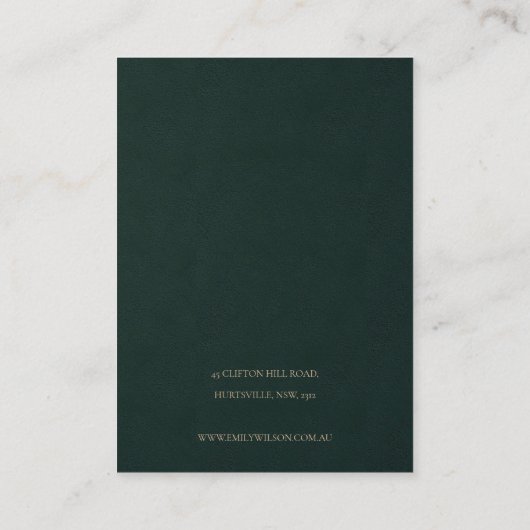 CARTE DE VISITE VERT OR CLASSIQUE ORNATE MANDALA EARRING AFFICHAGE (Dos)