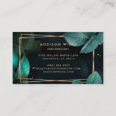 Carte De Visite Vert or géométrique Feuille moderne (Dos)