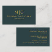 Carte De Visite Vert Or Profond Personnalisé Professionnel (Devant / Derrière)